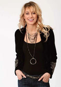 Roper 3939 Metallic Embroidery (Black) - Cropped Women's Jacket