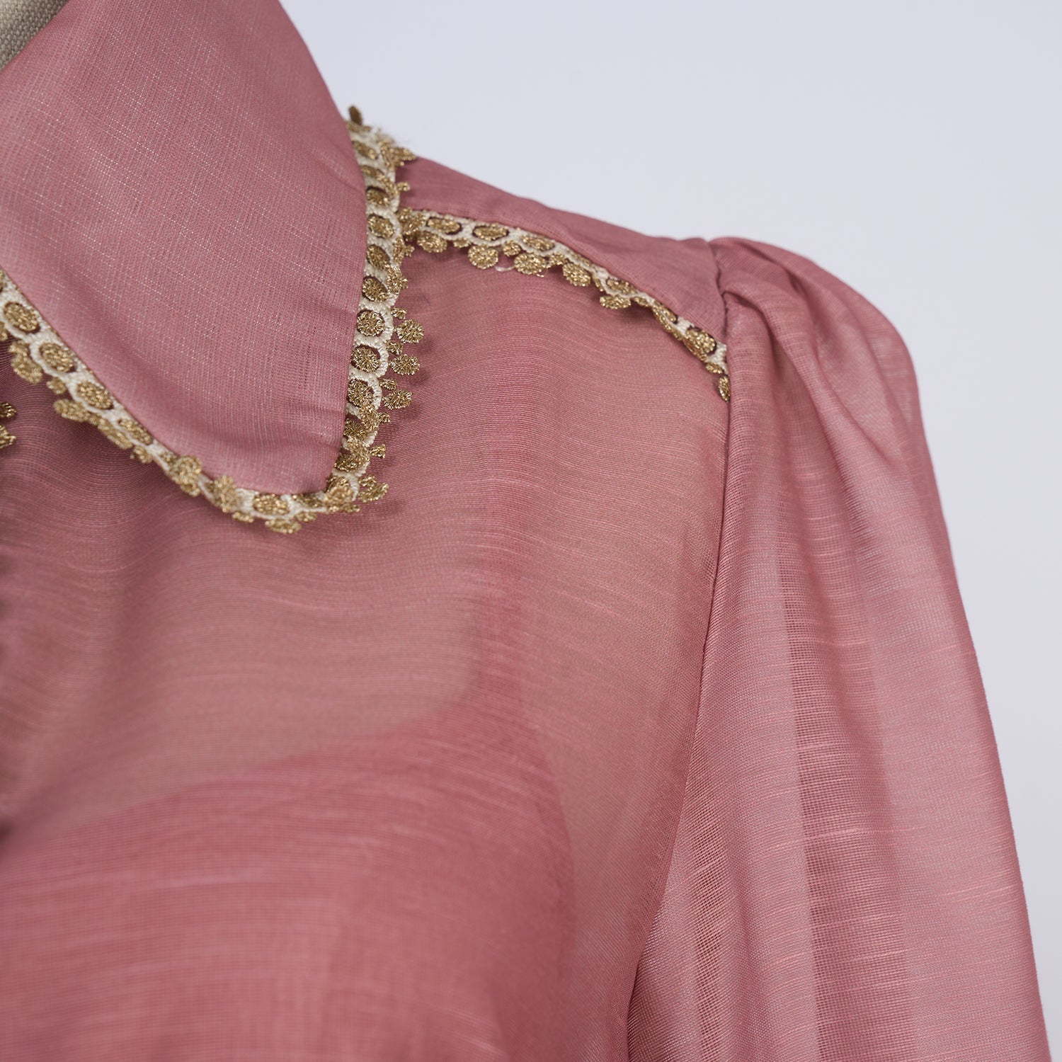 Gold Threaded Heavy Weight Lace Blouse And Half Skirt Set Two Piece
