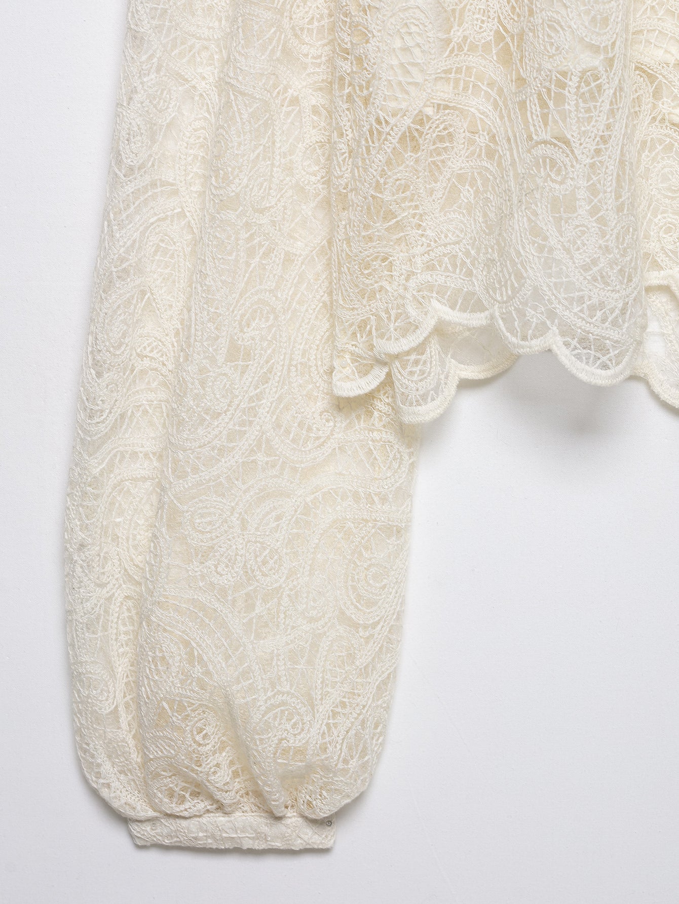 Spring Elegant Lantern Sleeve Lace Skirt Two Piece Set New Arrivals
