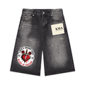 Men’s Vintage Wash Wide Leg Denim Shorts