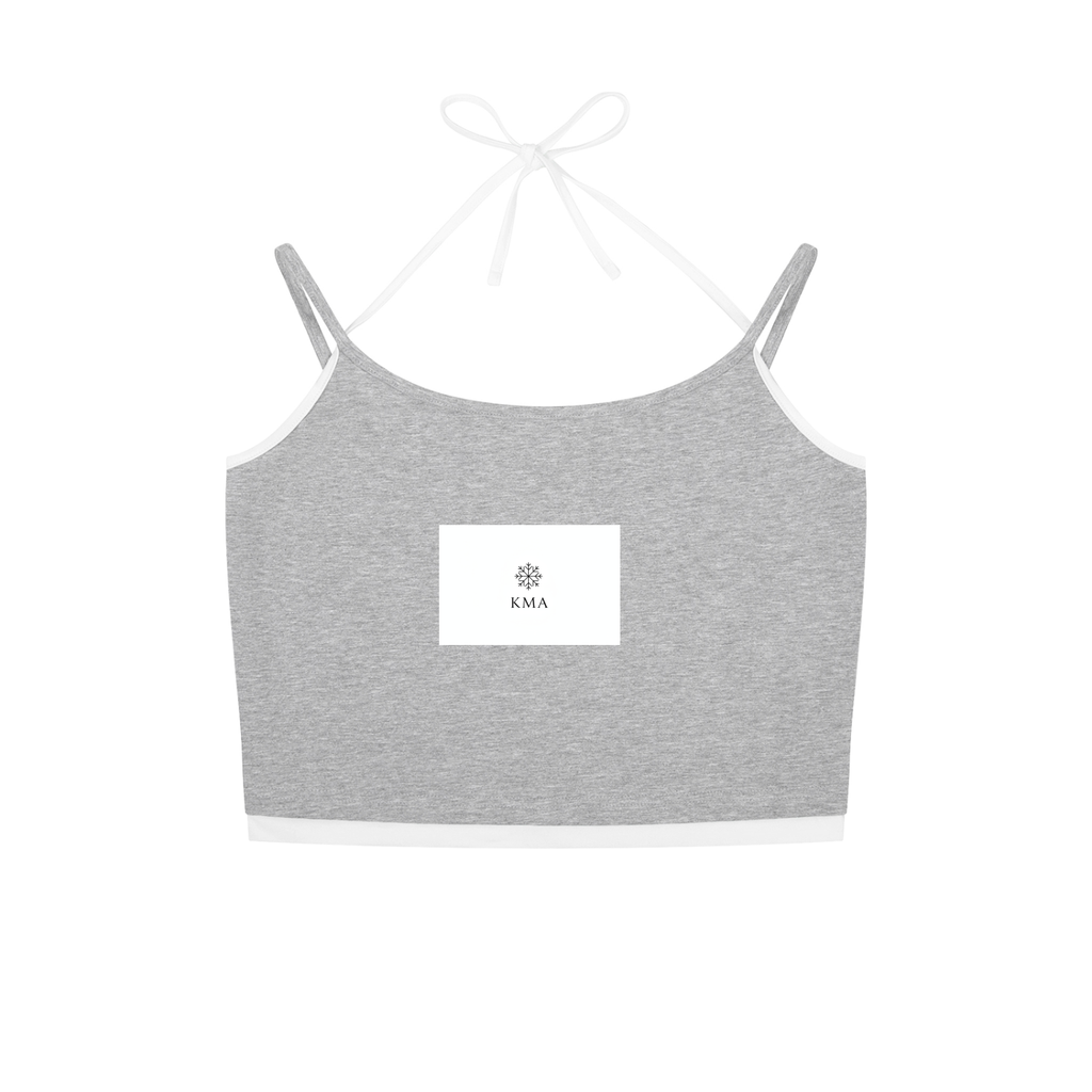 Contrast Binding Halter Tank Top