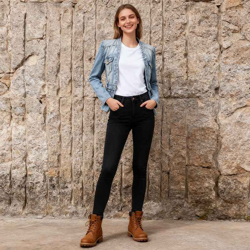 Urban Personality Slim Fit Denim Jacket MUNSIEUR New Arrivals