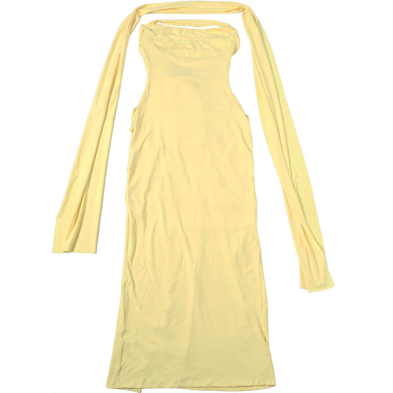 Slim Fit Scarf Tube Top Dress MUNSIEUR New Arrivals