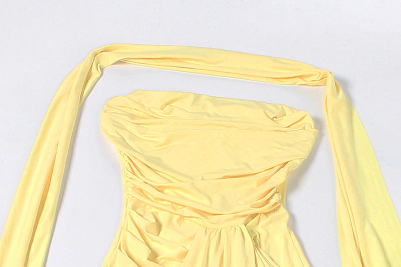 Slim Fit Scarf Tube Top Dress MUNSIEUR New Arrivals