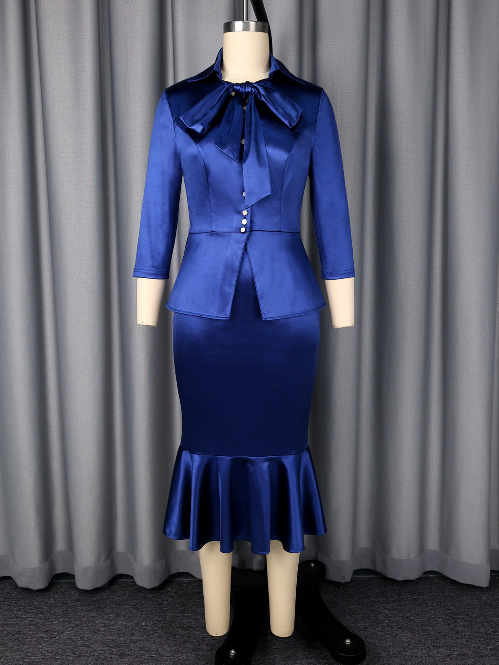 Elegant Satin Skirt Fishtail Two Piece Set MUNSIEUR