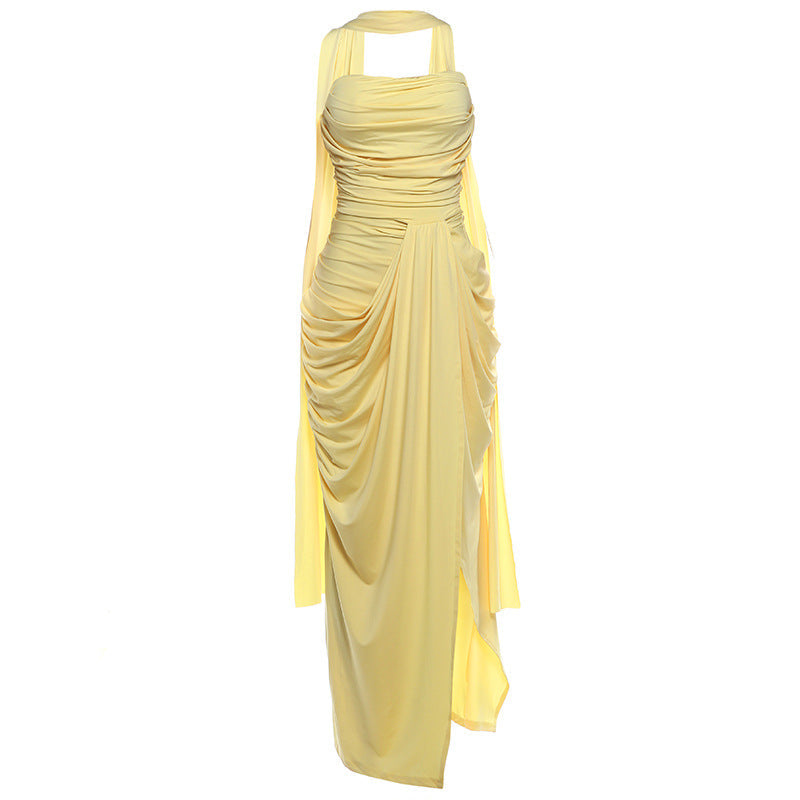 Slim Fit Scarf Tube Top Dress MUNSIEUR New Arrivals