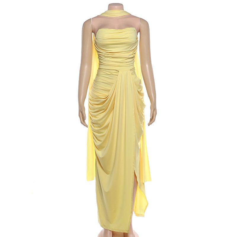 Slim Fit Scarf Tube Top Dress MUNSIEUR New Arrivals
