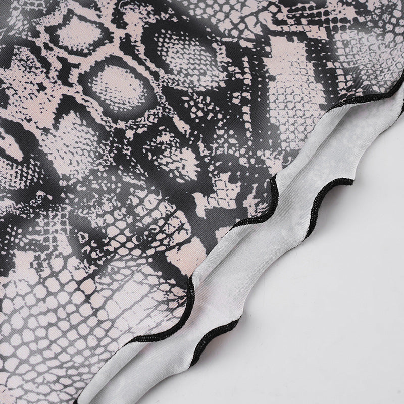 Goth Print Two Piece Lace Bottoms Set