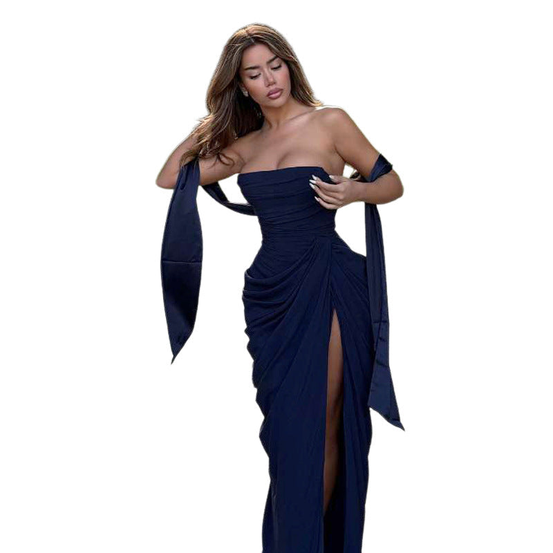 Slim Fit Scarf Tube Top Dress MUNSIEUR New Arrivals