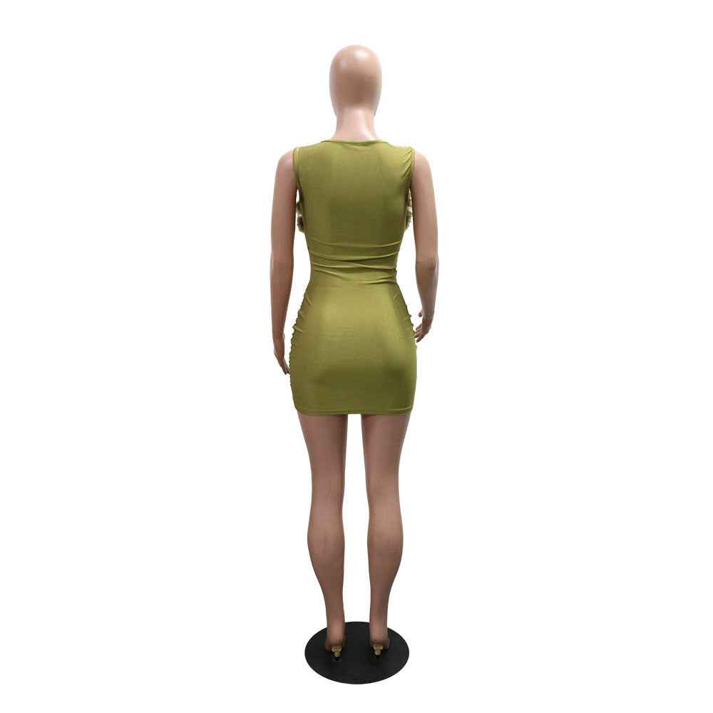 Sleeveless Furry Dress and Sheath