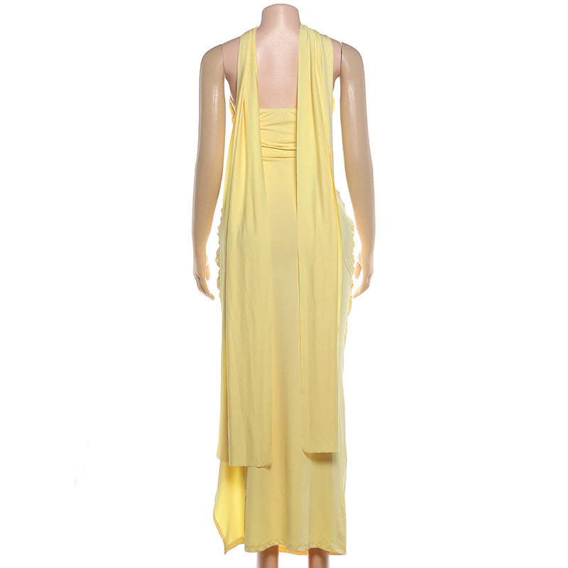 Slim Fit Scarf Tube Top Dress MUNSIEUR New Arrivals