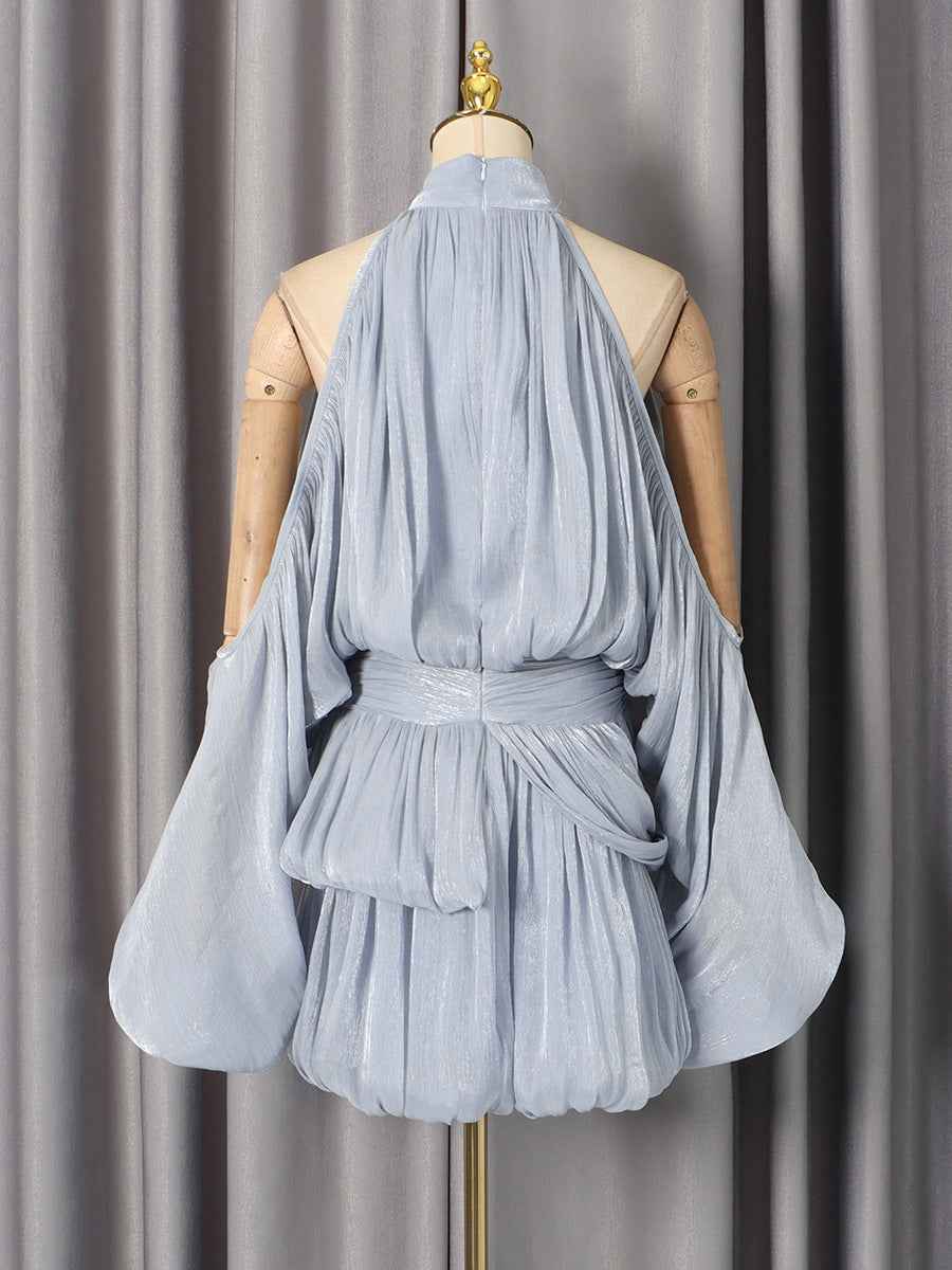 Lantern Sleeve Solid Color Dress Women MUNSIEUR New Arrivals