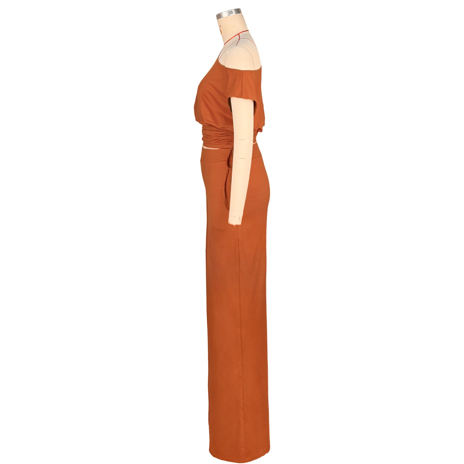Asymmetric Pleated Jumpsuit Two Piece Set