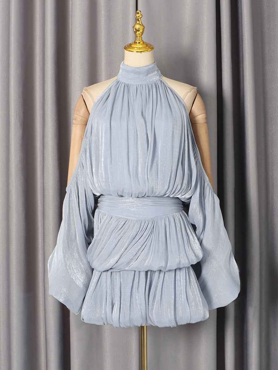 Lantern Sleeve Solid Color Dress Women MUNSIEUR New Arrivals
