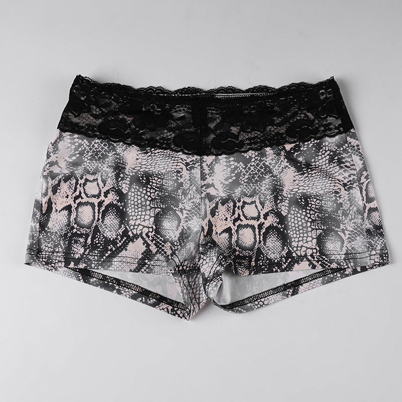 Goth Print Two Piece Lace Bottoms Set