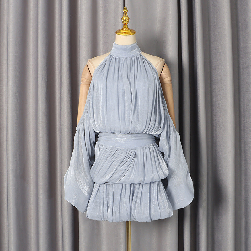 Lantern Sleeve Solid Color Dress Women MUNSIEUR New Arrivals