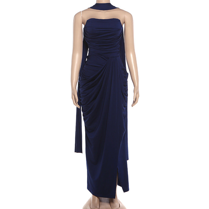 Slim Fit Scarf Tube Top Dress MUNSIEUR New Arrivals