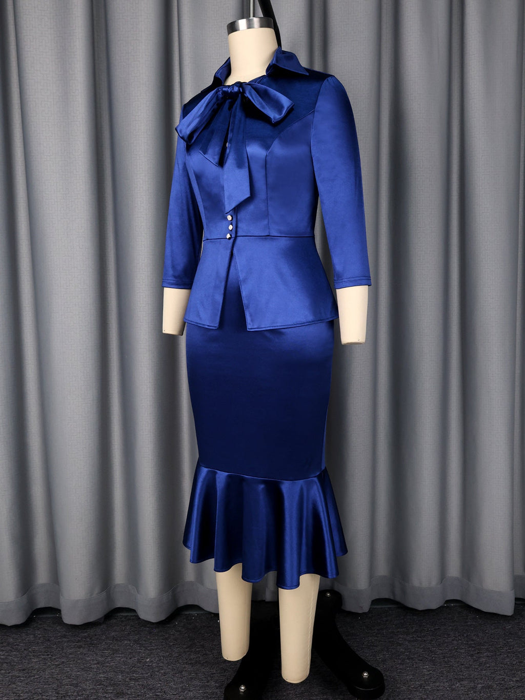 Elegant Satin Skirt Fishtail Two Piece Set MUNSIEUR
