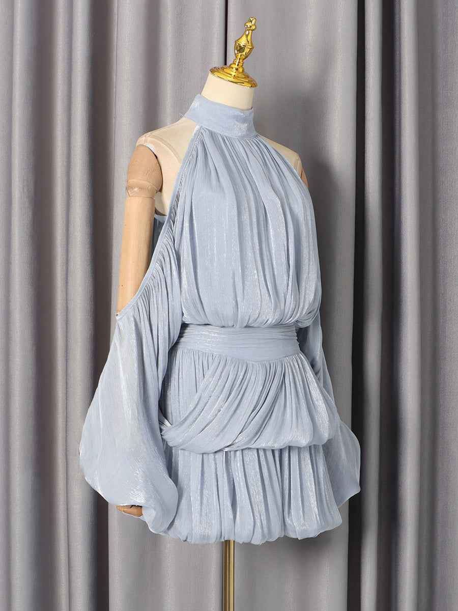 Lantern Sleeve Solid Color Dress Women MUNSIEUR New Arrivals