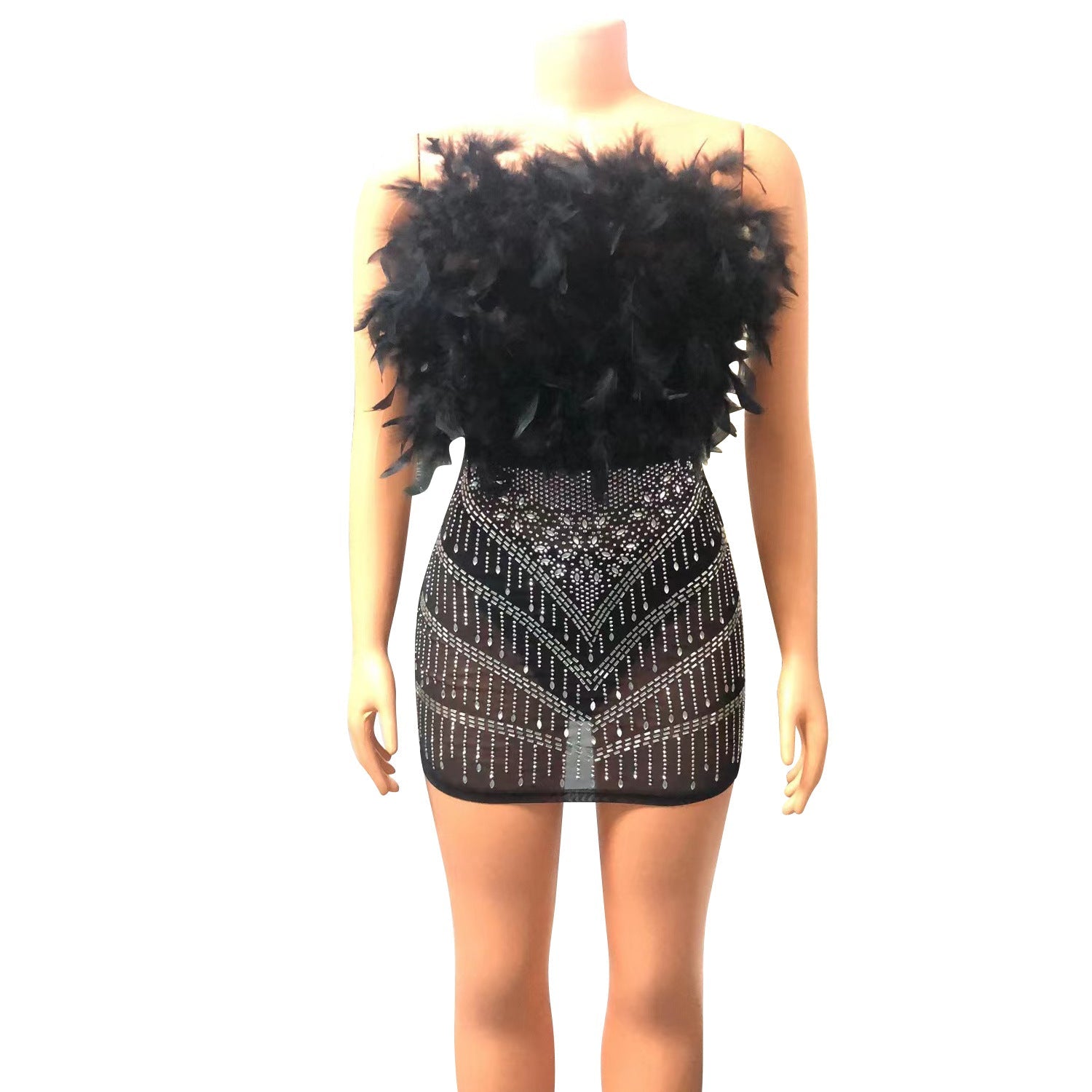 Feather Mesh Dress for Women