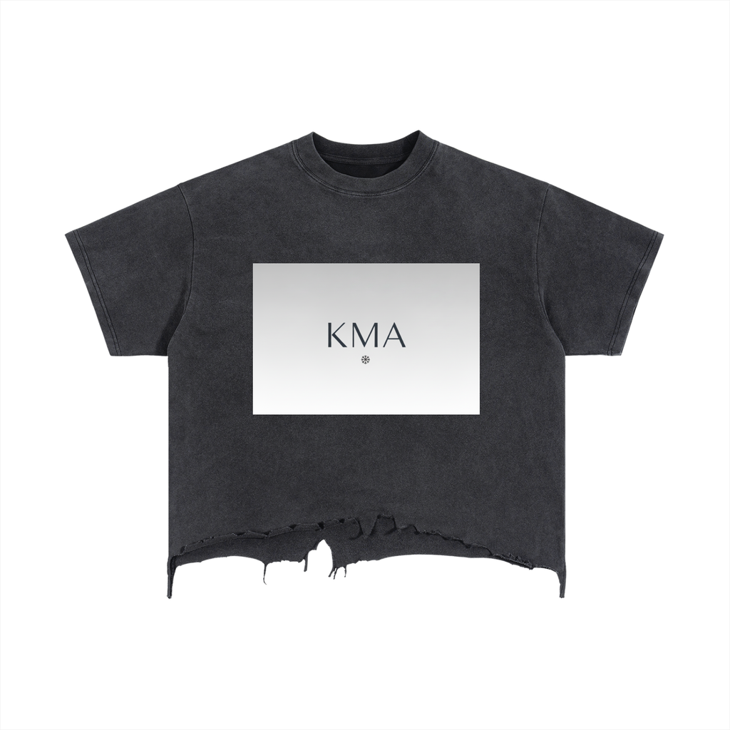 Vintage Wash Boxy Distressed Hem T-Shirt